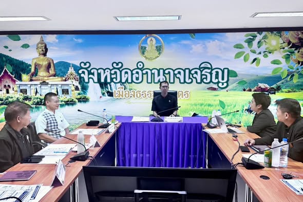 พช.อำนาจเจริญ : ร่วมต้อนรับ ม.อุบลราชธานี หารือแนวทางขับเคลื่อนโครงการวิจัยแก้ไขปัญหาความยากจน จังหวัดอำนาจเจริญ 